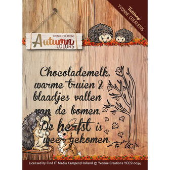 Clear stamp Autumn Colors chocolademelk p/st