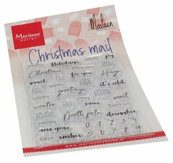 Clear stamp christmas mail p/st