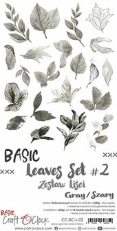 Basic Basic leaves set2 grijs 15x30.5cm p/18vel