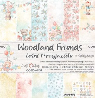 Paper pad 30.5x30.5cm Woodland friends p/6vel