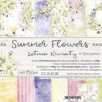 Paper pad 20.3x20.3cm Summer flowers p/24vel