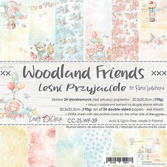 Paper pad 20.3x20.3cm Woodland friends p/18vel