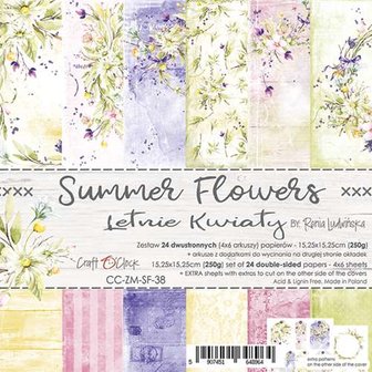 Paper pad 15.25x15.25cm Summer flowers p/24vel