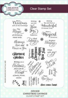 Clear stamp Christmas Sayings Sentiments p/st