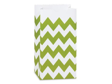 Zakken groen 11x6,5x20cm p/10st chevron blokbodem papier