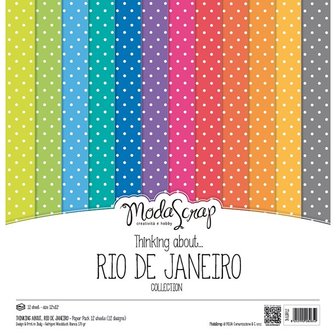 Paper pad 30.5x30.5cm Rio de Janeiro stippen fel p/12vel