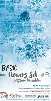 Basic Flower Set9 blauw 15x30.5cm p/18vel