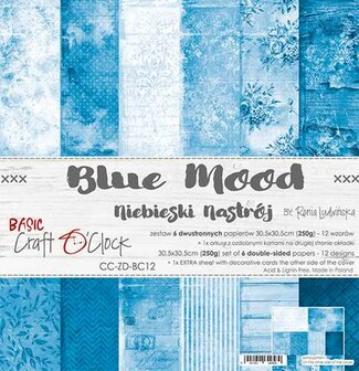 Paper pad 30.5x30.5cm Blue mood p/6vel