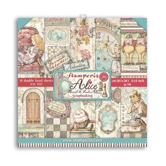 Paper pad 20x20cm Alice Through the looking glass p/10vel