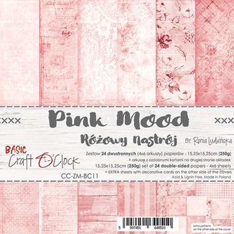 Paper pad 15.25x15.25cm Pink mood p/24vel