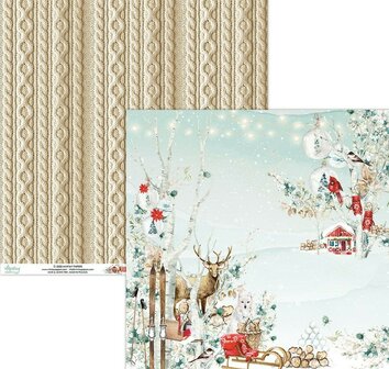 Scrappapier hert Winterland 30.5x30.5cm p/vel