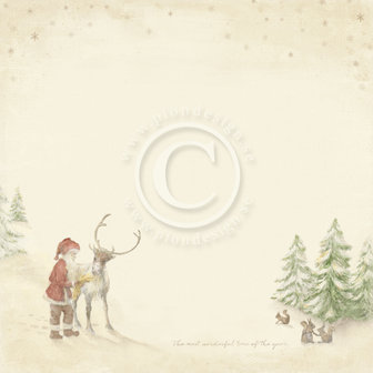 Scrappapier Christmas Wishes Santa&#039;s Friends 30.5x30.5cm p/vel