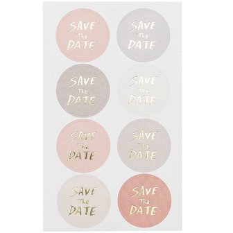 Stickers save the date  p/32st gekleurd