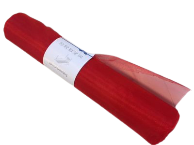 Tafelrunner rood organza 28cm p/10mtr