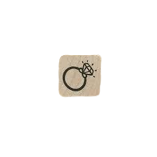 Stempel ring 1.8x1.8cm p/st hout