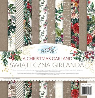 Paper pad 30.5x30.5cm Christmas Garland p/12vel