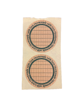 Stickers homemade met streepjes p/500st kraft 3.5cm