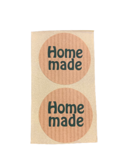 Stickers Home made VET p/20st kraft 3.5cm
