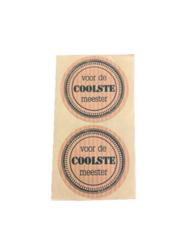 Stickers voor de coolste meester p/500st 3.5cm kraft