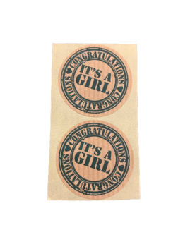 Stickers it&#039;s a girl 3.5cm p/20st kraft