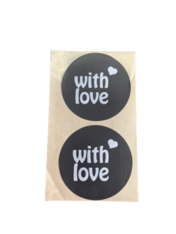 Stickers with love p/500st zwart 3.5cm