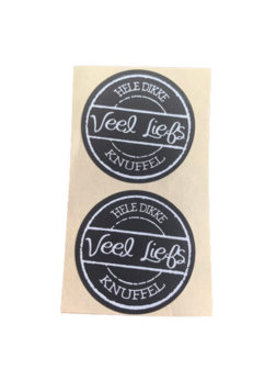 Stickers veel liefs p/100st zwart 35mm