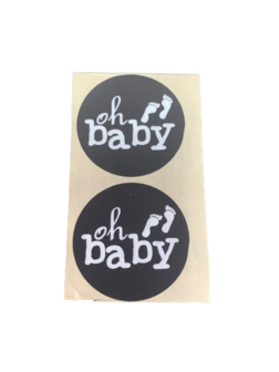 Stickers oh baby p/20st zwart 35mm