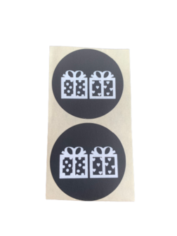 Stickers kadootjes p/500st zwart