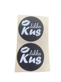 Stickers dikke kus p/20st zwart