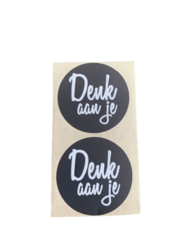 Stickers denk aan je p/500st zwart