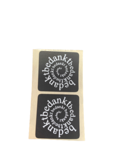 Stickers bedankt zwart p/100st ronde slinger