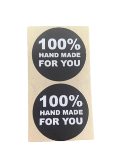 Stickers 100% handmade p/500st zwart for you 3.5cm