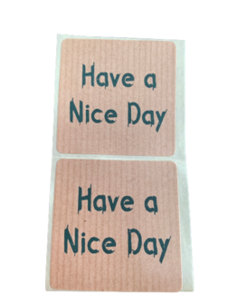 Stickers have a nice day kraft p/500st vierkant 4.5x4.5cm