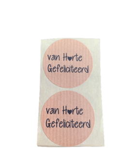 Stickers van harte gefeliciteerd p/20st kraft 35mm