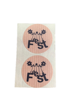 Stickers feest p/100st kraft 35mm