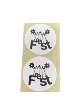 Stickers feest p/500st wit