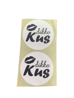 Stickers dikke kus p/500st wit