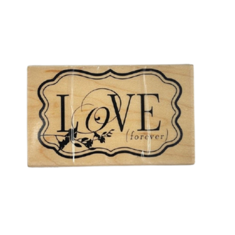 Stempel Love forever 8x5cm p/st hout