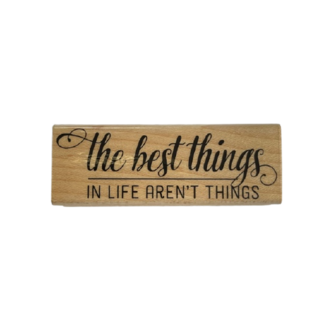 Stempel The best things 7x2.5cm p/st hout