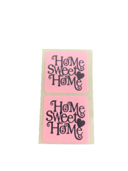 Stickers home sweet home p/100st lichtroze