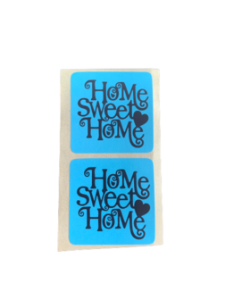 Stickers home sweet home p/100st lichtblauw