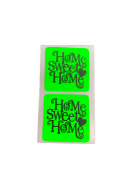 Stickers home sweet home p/500st groen