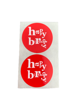 Stickers rood p/100st happy birthday