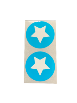 Stickers ster aquablauw p/500st 30mm