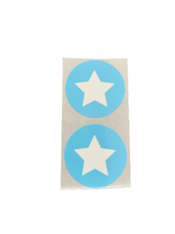Stickers ster lichtblauw p/20st 30mm
