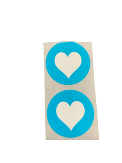 Stickers hart aquablauw p/20st 30mm