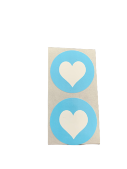 Stickers hart lichtblauw p/100st 30mm