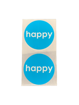 Stickers happy aquablauw p/500st 3.5cm