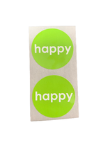 Stickers happy limegroen p/20st 3.5cm