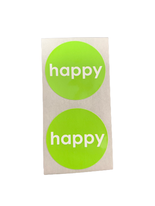 Stickers happy limegroen p/100st 3.5cm